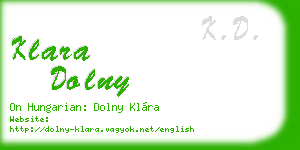 klara dolny business card